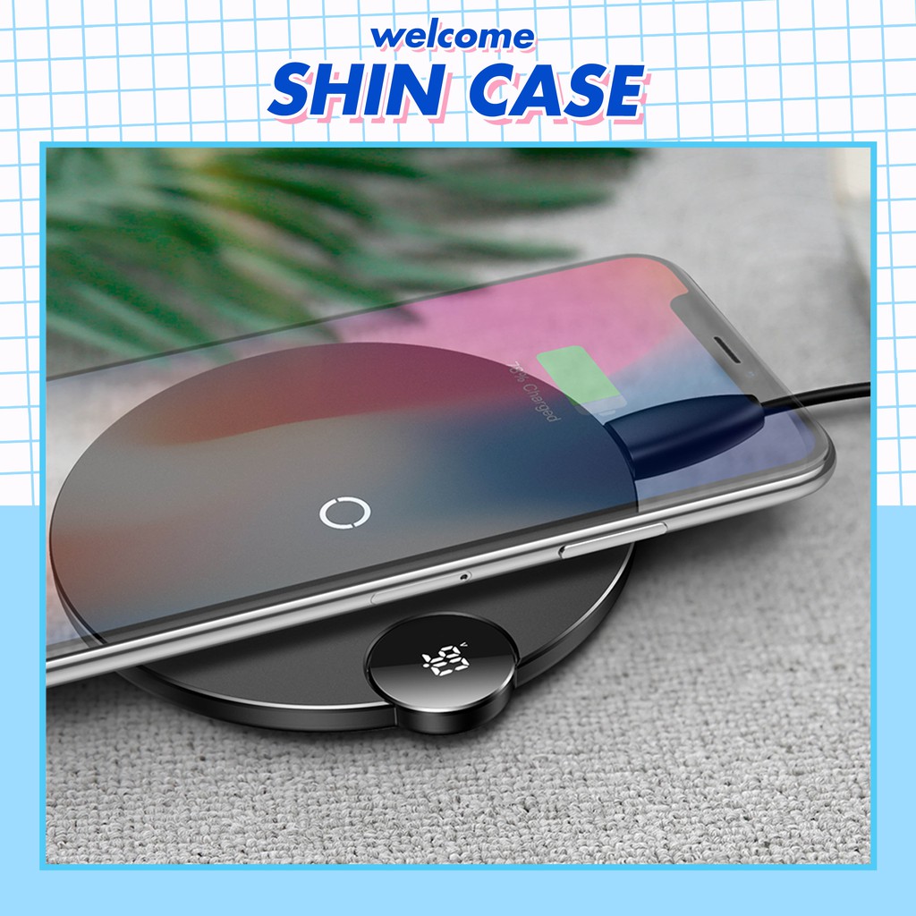 Bộ sạc không dây Đế sạc để bàn BASEUS có đèn led WXSX 2A Chính Hãng - Ốp lưng iphone - Shin Case