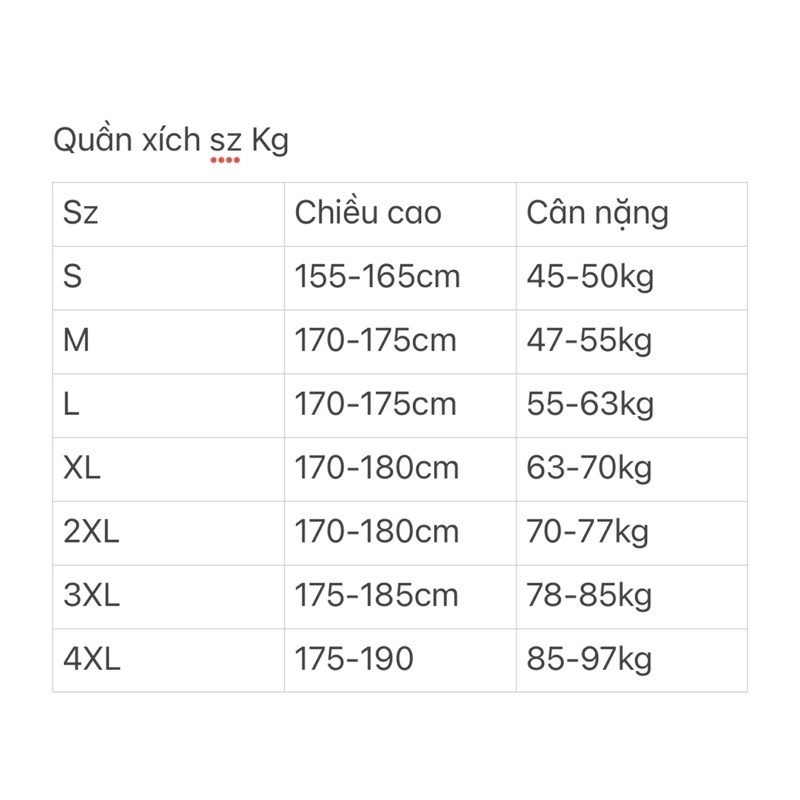 Quần dây xích Nam nữ