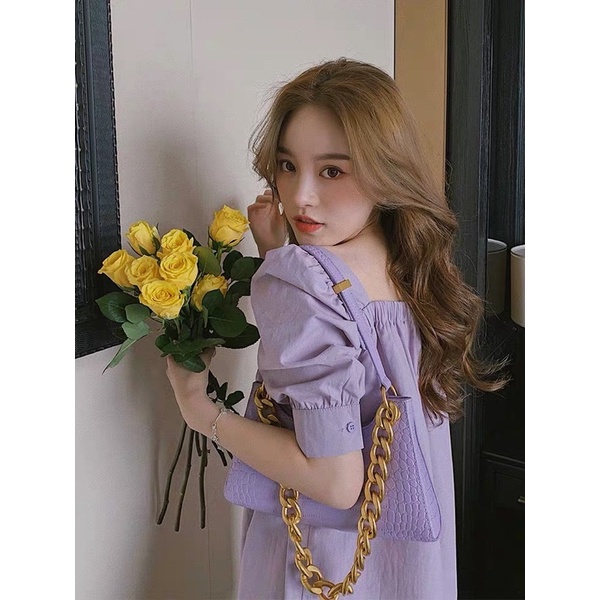 Váy suông tím nhạt