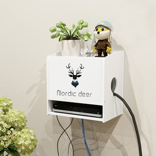 Kệ wifi 3 tầng Nordic mẫu mới 2022 để wifi ổ điện treo tường tặng kèm móc treo cường lực