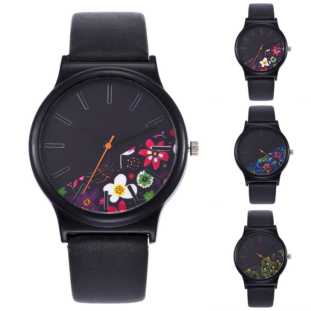 MACmk Fashion Women Chinese Style Floral Print Round Dial Analog Quartz Wrist Watch