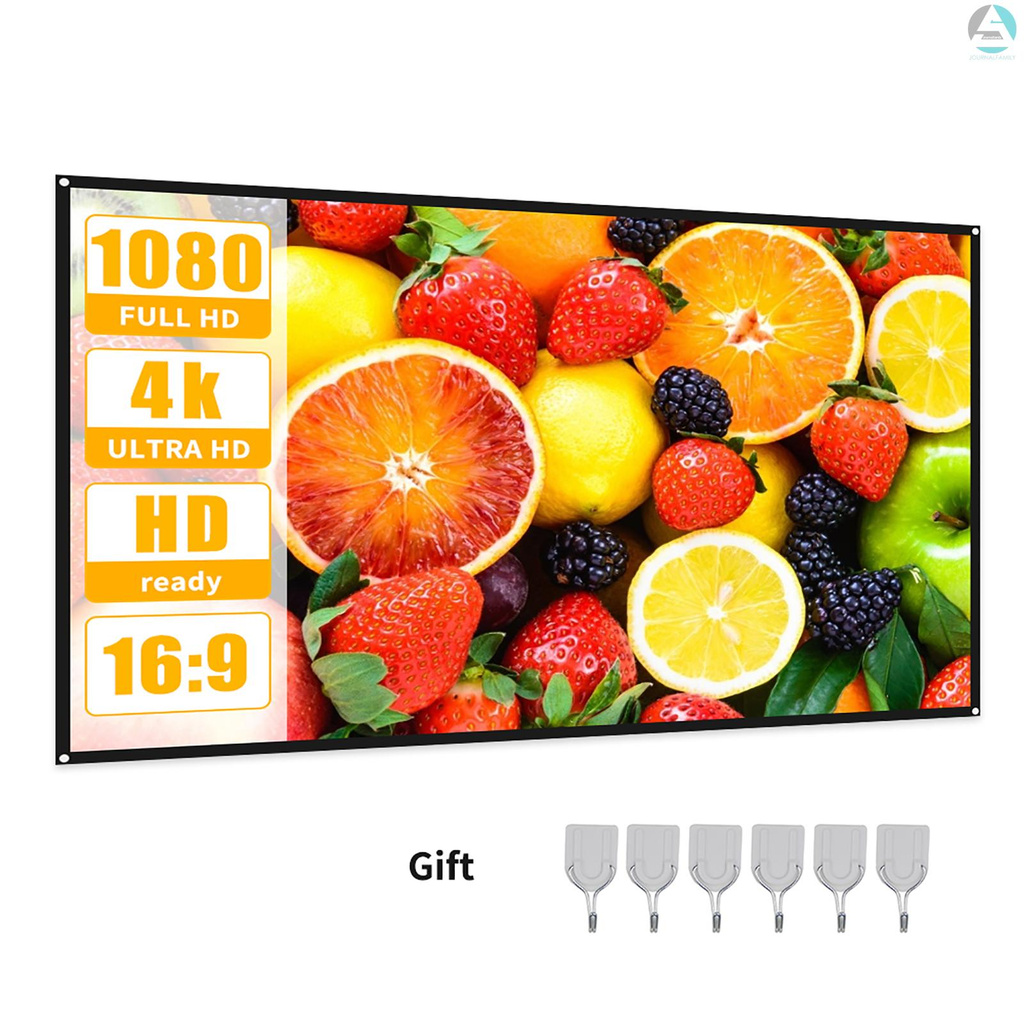 Màn Hình Máy Chiếu 16: 9 Hd 4k 150 Inch Có Thể Gấp Gọn Kèm Móc Treo Và Gập Lại Tiện Dụng Cho Gia Đình / Văn Phòng