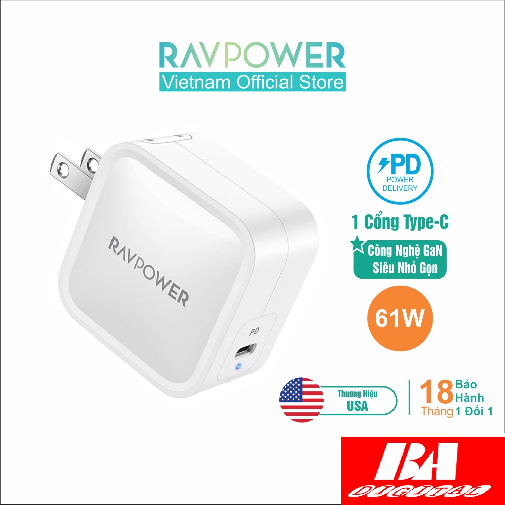 Củ sạc Ravpower RP-PC112 61W PD 3.0