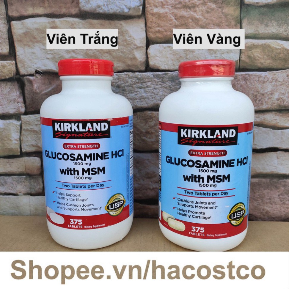 RINH HÀNG VỀ Viên uống Kirkland Signature Glucosamine HCL 1500mg With MSM 1500mg 375 viên - Glucosamin RINH HÀNG VỀ