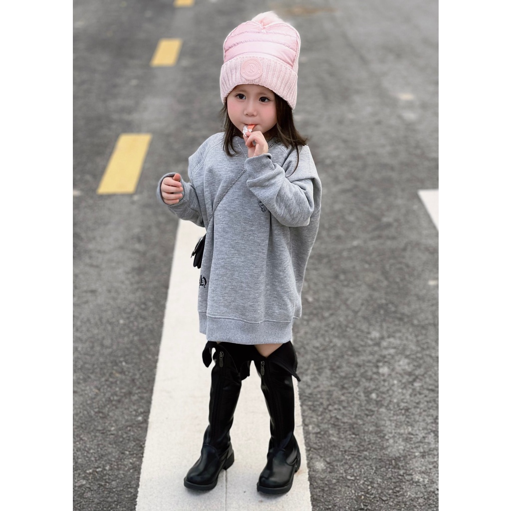 Áo nỉ cổ tròn chorme heart iconic 2019 cho bé , áo sweater trẻ em unisex , Kid_genZ