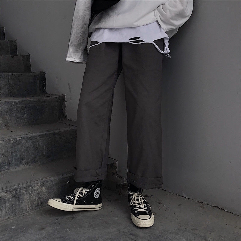 Quần dài ống đứng rộng màu trơn thời trang trẻ trung 22811