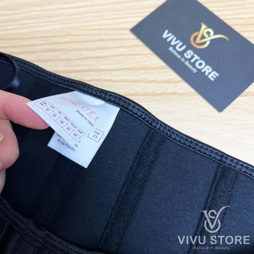 Đai nịt bụng Vita Latex Sline 13 xương che mỡ lưng, giảm mỡ bụng. Tặng kèm lót liner và thước dây