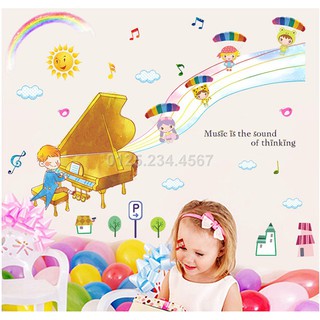 Decal dán tường bé học nhạc