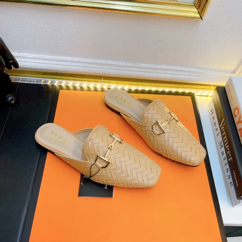Dép sục zara đan màu kem fullbox