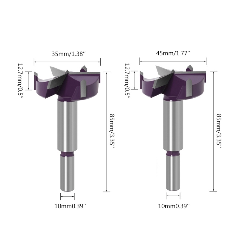 Mũi Khoan Bản Lề Cửa 3 Lưỡi Tròn 35mm 45mm Chuyên Dụng Làm Mộc