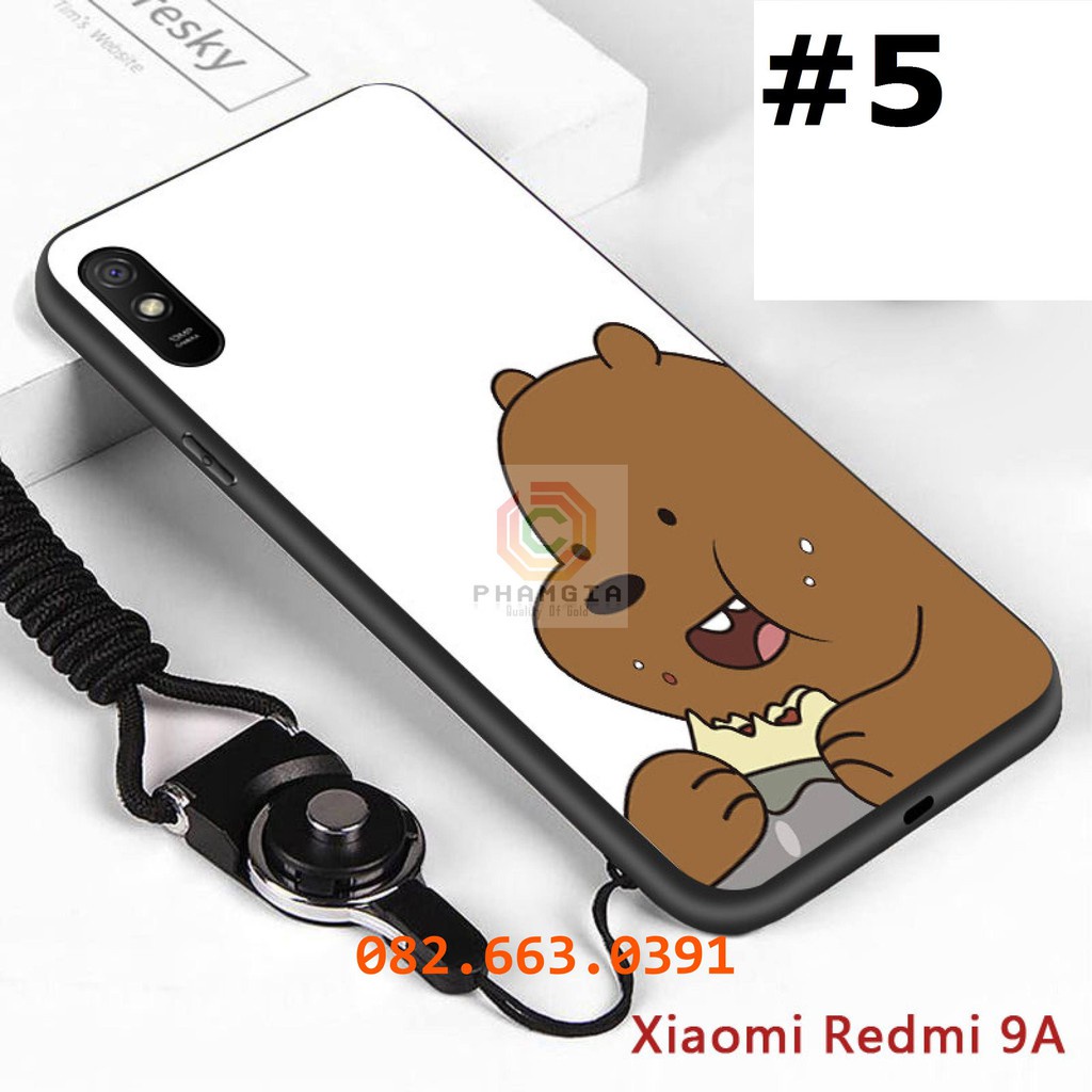 Ốp lưng Xiaomi Redmi 9A dẻo in hình gấu ngộ nghĩnh