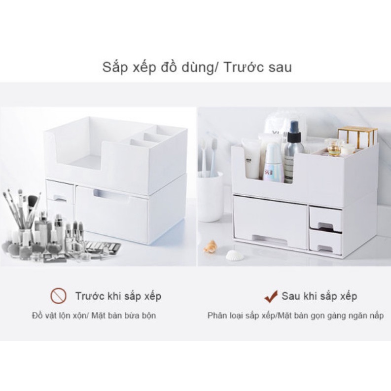 Tủ sắp xếp vật dụng bàn trang điểm đẹp mắt White Lucian