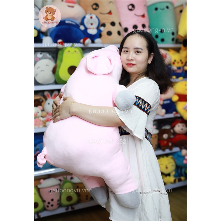 Gối Ôm Heo Lười Hồng Nhồi Bông Dễ Thương