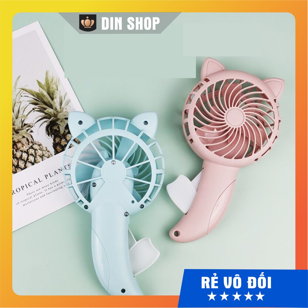 Quạt mini cầm tay ☀️GIÁ SẬP SÀN☀️ Quạt cầm tay mini chạy cơ Cute Fan tai mèo nhiều màu sắc dễ thương | BigBuy360 - bigbuy360.vn