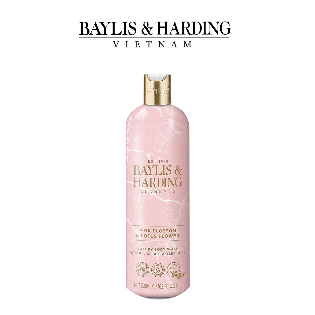 Sữa tắm cao cấp hương hoa hồng và hoa sen Baylis & Harding Element 500ml