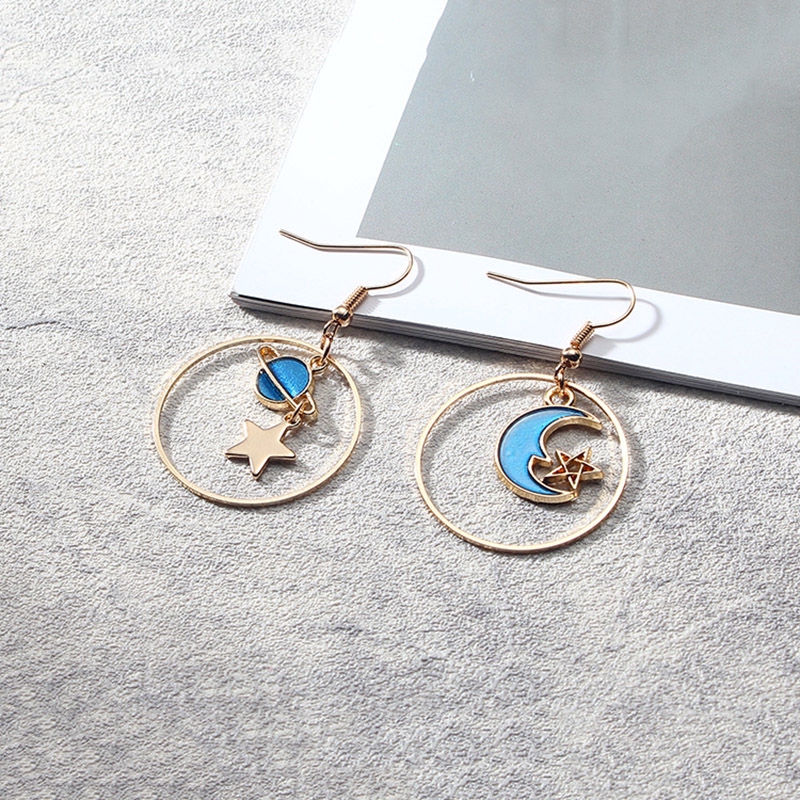 Khuyên tai AY hình mặt trăng ngôi sao độc đáo thời trang dành cho nữ