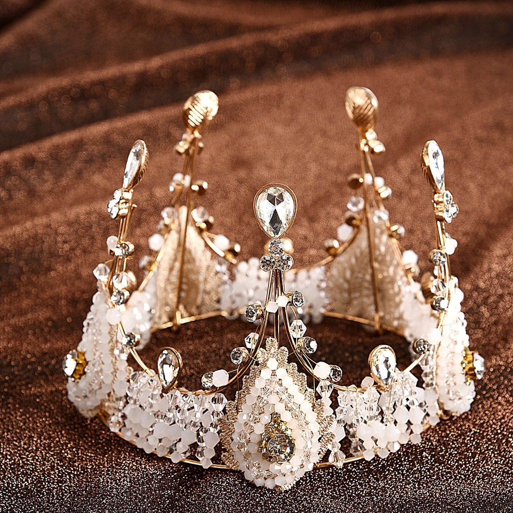 Phụ kiện trang trí bánh kem - Vương miện hoàng hậu nhỡ ( kim loại )