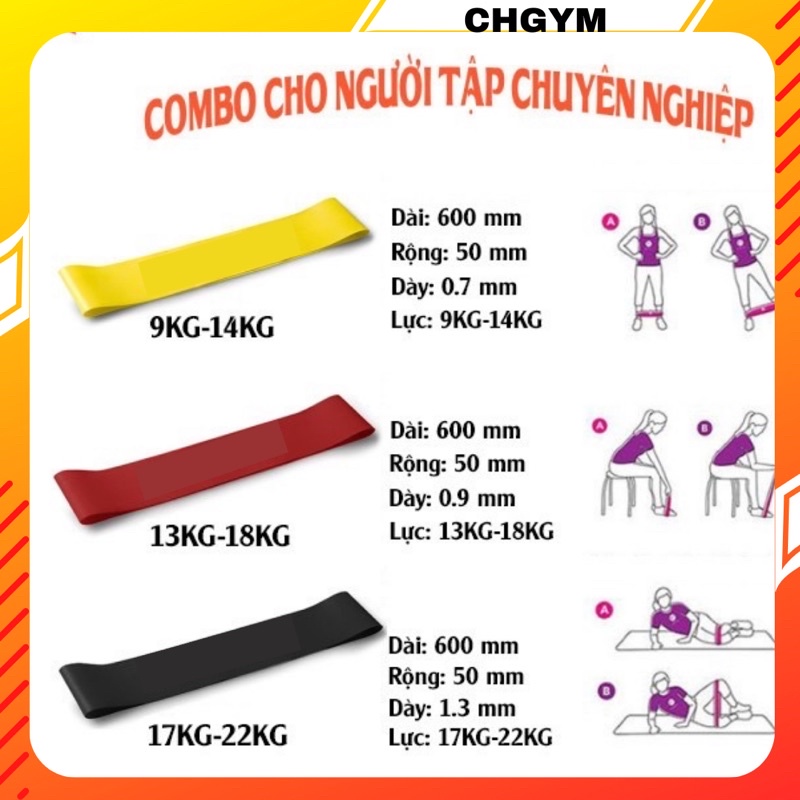 Dây kháng lực tập mông, dây miniband tập mông đùi CHGYM