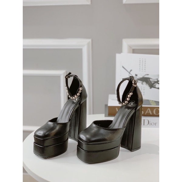 HÀNG CÓ SẴN !!! Sandal bít gót quai đá 15cm cao cấp