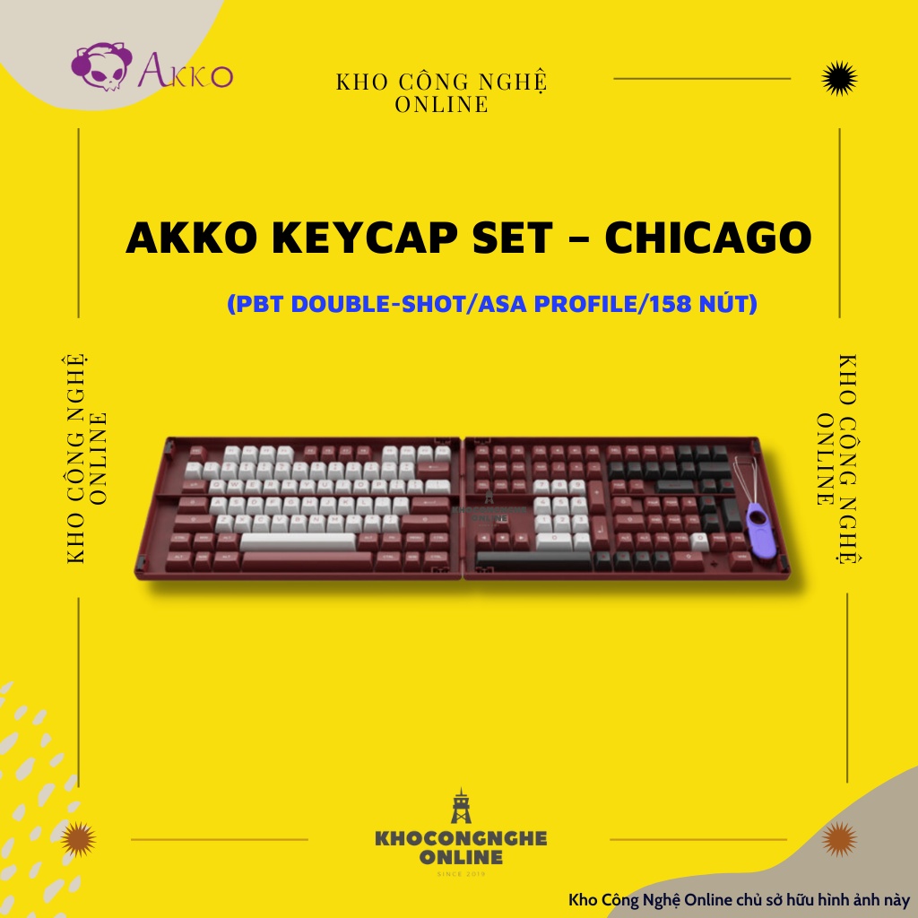 AKKO Keycap set – chicago (PBT Double-Shot/ASA profile/158 nút)