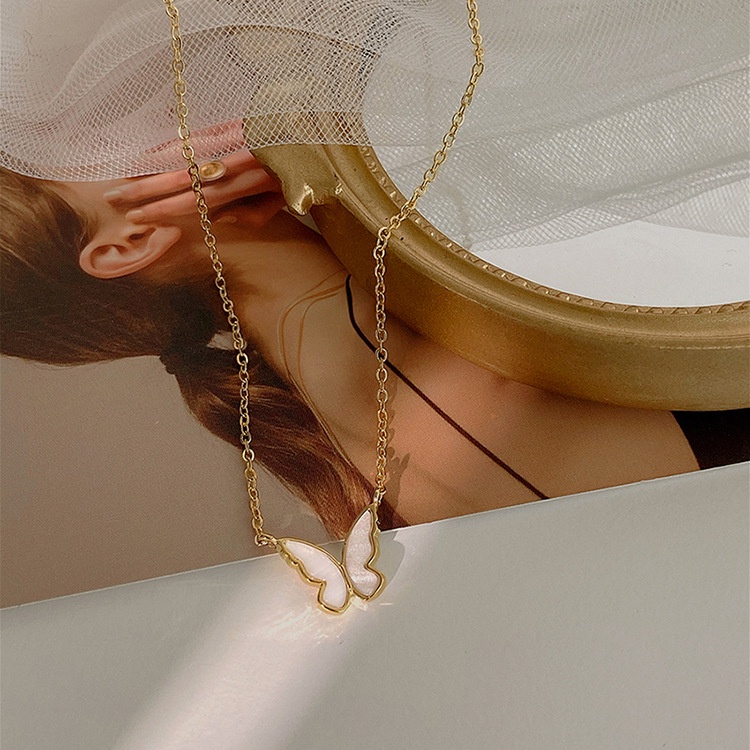 Set Vòng cổ Và Bông Tai Hình Bướm Nhiều Màu Sắc Thời Trang