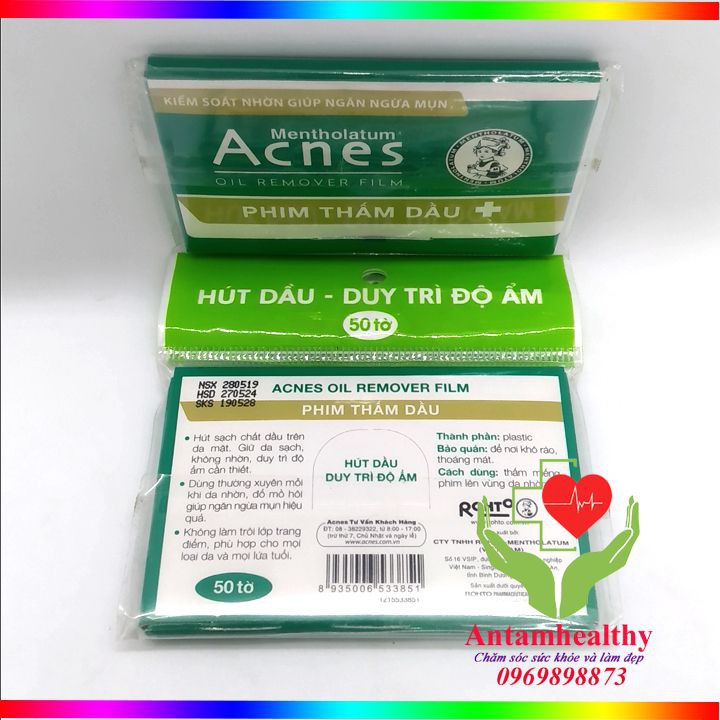 Phim Thấm Dầu Mentholatum Acnes Oil Remover - Gói 50 tờ