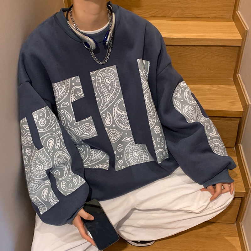 Áo thun tay dài cổ tròn in hình thời trang cho nam