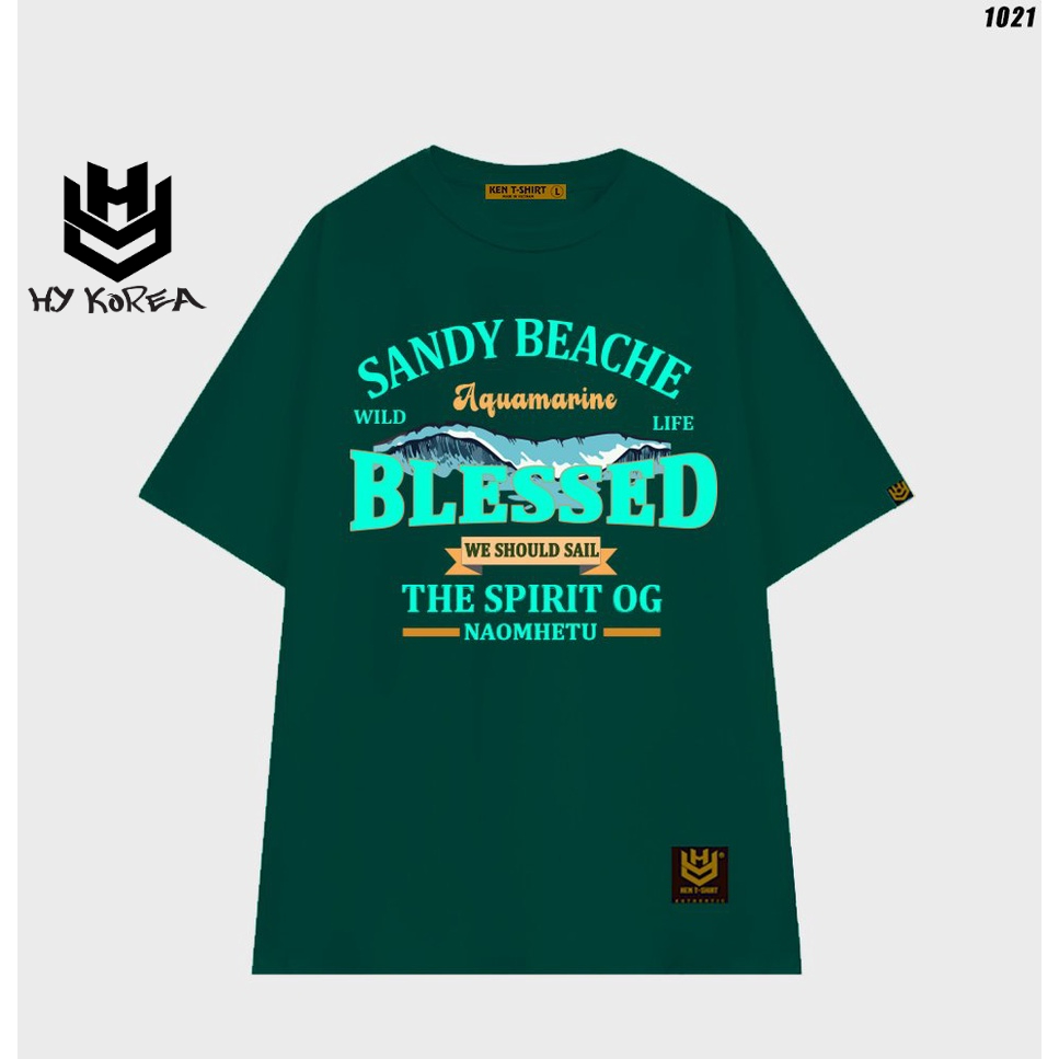 Áo phông form rộng tay lỡ BLESSED 1021 HY KOREA