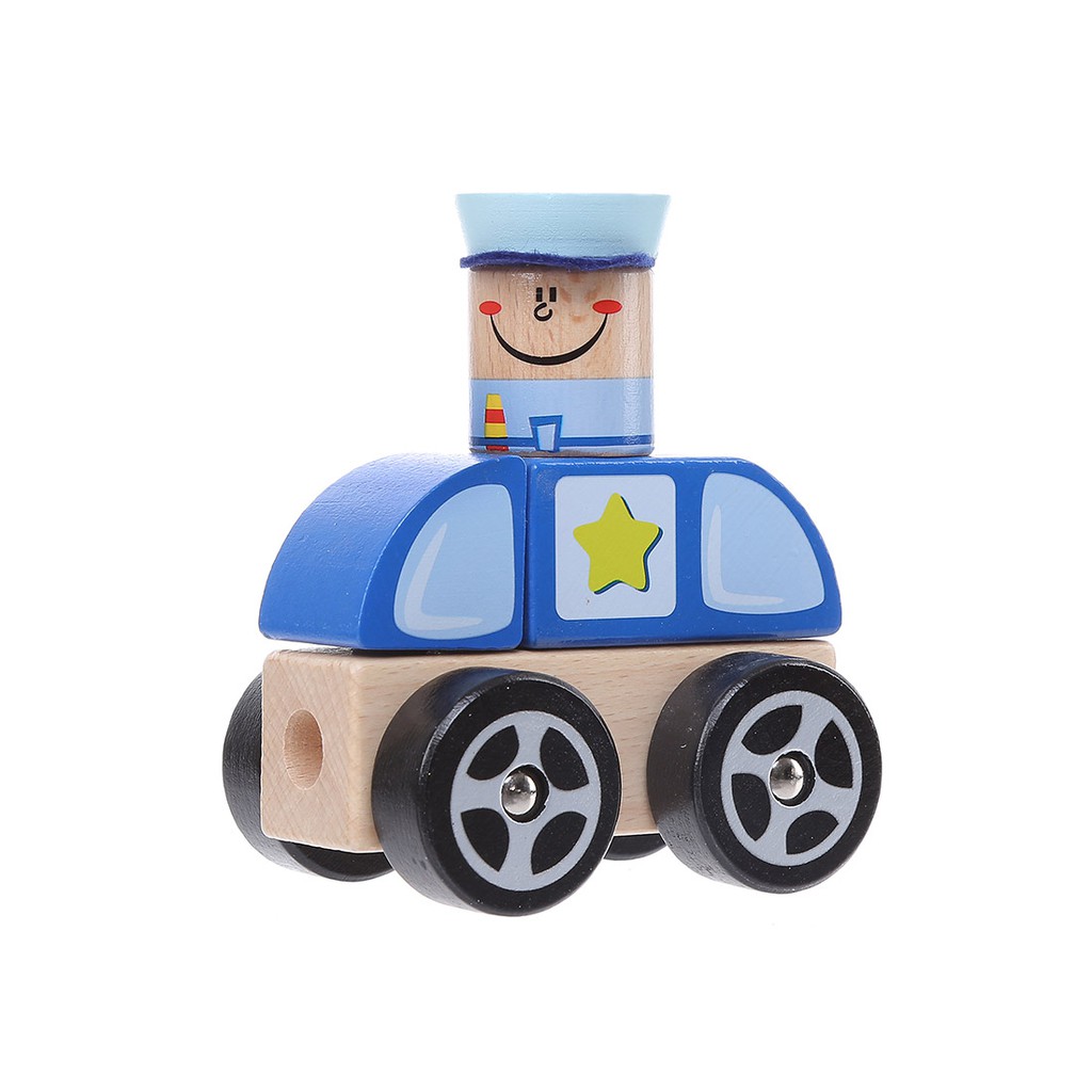 Đồ chơi gỗ Miniso xe người hùng (Xanh) - Hàng chính hãng