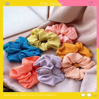 {ảnh thật}SCRUNCHIES VOAN LỤA PASTEL - CỘT TÓC VẢI ĐEO TAY THỜI TRANG NỮ