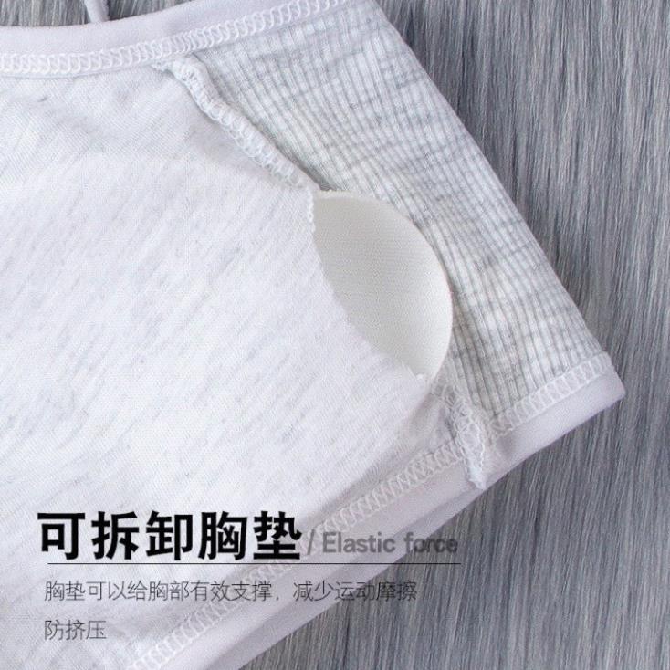 Áo lót lá  cotton cho học sinh có mút nhẹ tháo ra được cho bé 35-55kg