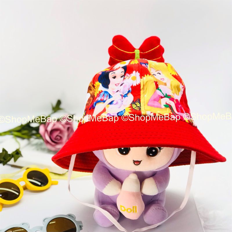 Mũ,nón vành tròn hình công chúa có quai siêu dễ thương cho bé gái từ 3 tới 5 tuổi