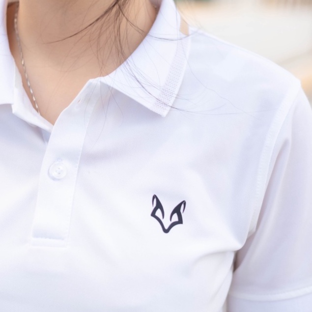 Áo Polo Nữ Thương Hiệu Leza Màu Trắng Viền Be Vải Thoáng Mát Phù Hợp Đi Chơi, Đi Học, Đi Làm
