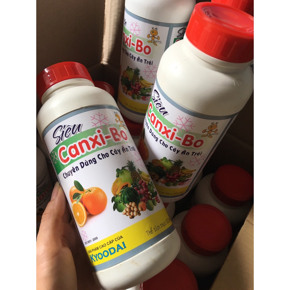 ( HOT ) Phân bón lá siêu Canxi- Bo chai 1L chống rụng hoa, trái non, nứt trái, thối trái