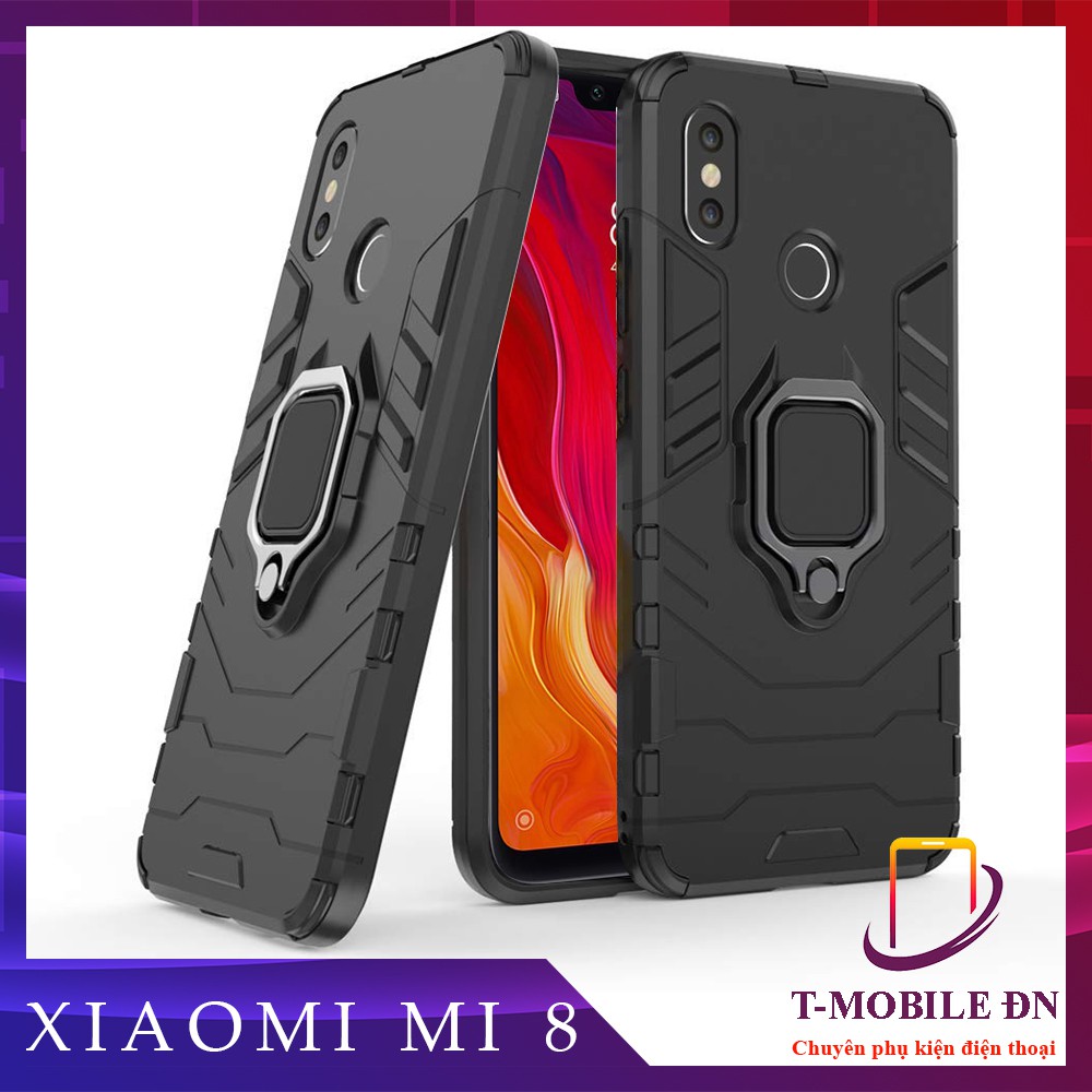 Ốp lưng Xiaomi Mi 8 / Mi 8 SE iron man chống sốc kèm nhẫn iring chống xem video