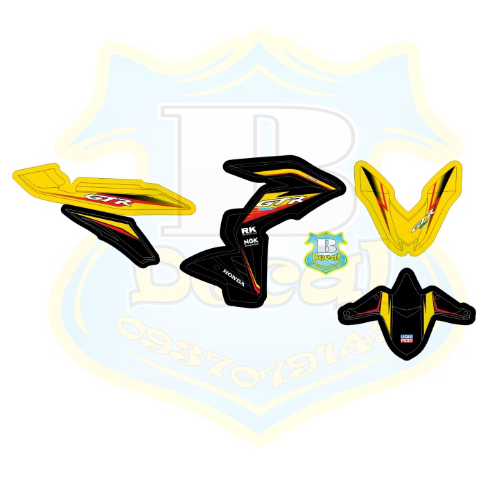 ( Quí khách vui lòng mang ra tiệm cho thợ dán ) Tem winner v1 GTR vàng đen