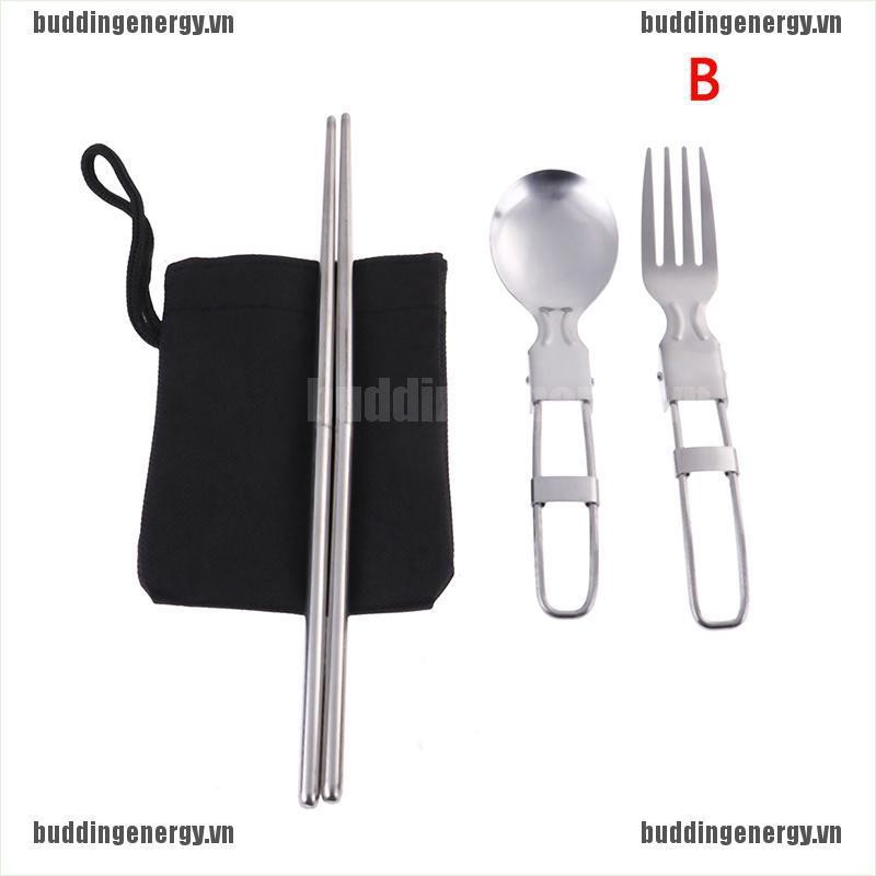 Bộ Dụng Cụ Ăn Uống Gấp Gọn Kèm Túi Xách Tiện Dụng Khi Đi