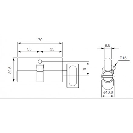 Ruột Khóa Yale 10-0513-3535-CK-22-01 Phòng Vệ Sinh