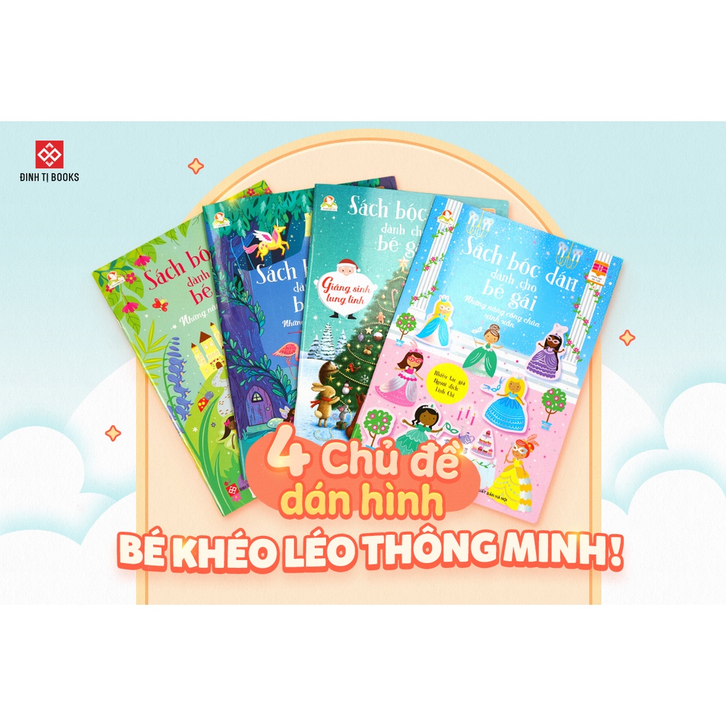 Sách - Combo - Sách bóc dán dành cho bé gái 4 tập - Dán hình dành cho bé gái 3 - 9 tuổi