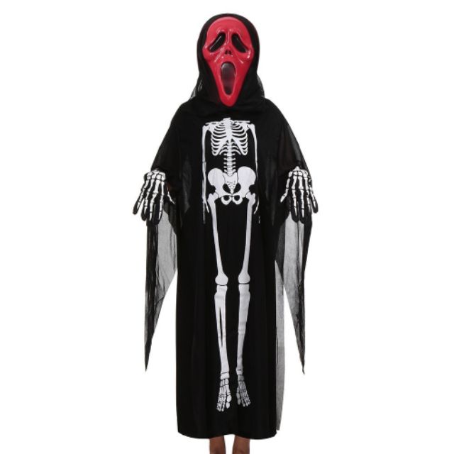 Set bộ Áo choàng xương Halloween