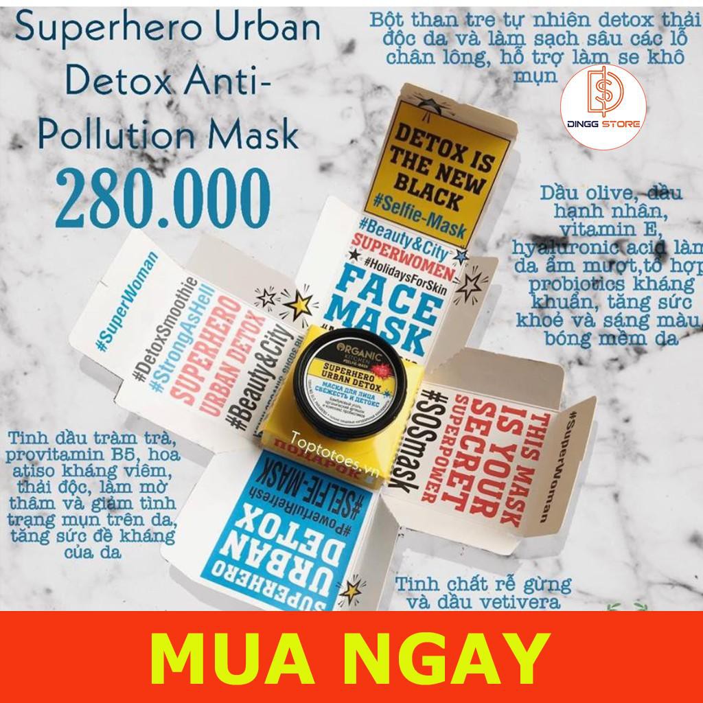 Mặt nạ Organic Kitchen Selfie-Mask - Superhero Urban Detox Anti-Pollution