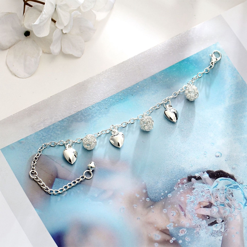 IF ME Vòng Tay Kim Loại Mặt Hình Trái Tim Thời Trang Cho Nữ