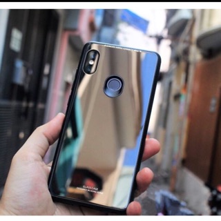 Ốp lưng Xiaomi Redmi Note 5 Pro mặt kính cường lực tráng gương viền dẻo