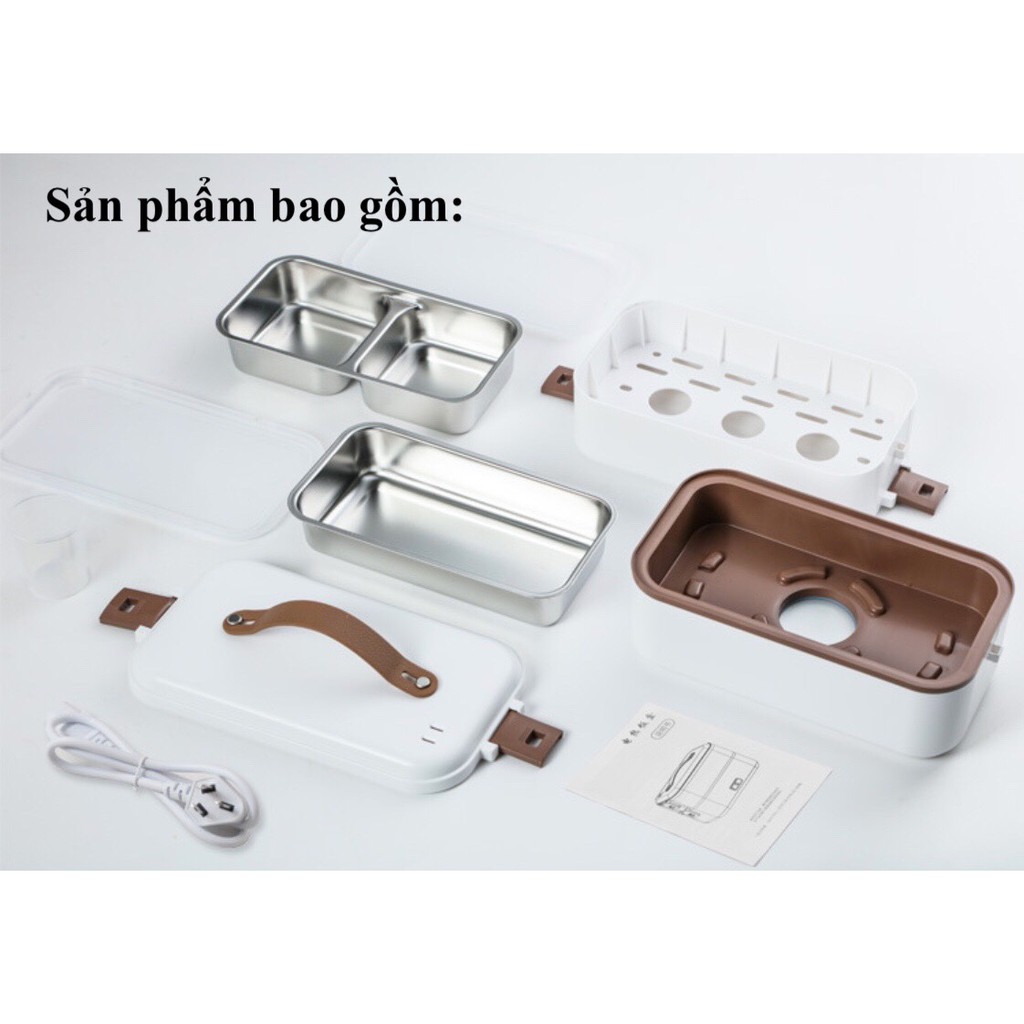 Hộp Cơm Văn Phòng Cắm Điện 2in1 - Hấp Cơm, Nấu Cơm Tiện Dụng - Hộp Cơm Giữ Nhiệt Đa Năng, Lõi Inox Cao Cấp Chống Ung Thư