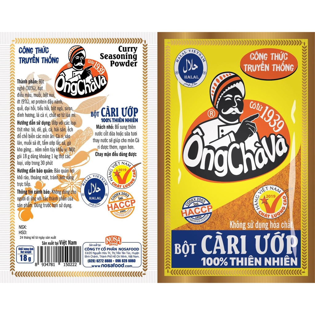 Combo 5 Gói Bột Cà Ri Ướp 18g Ông Chà Và