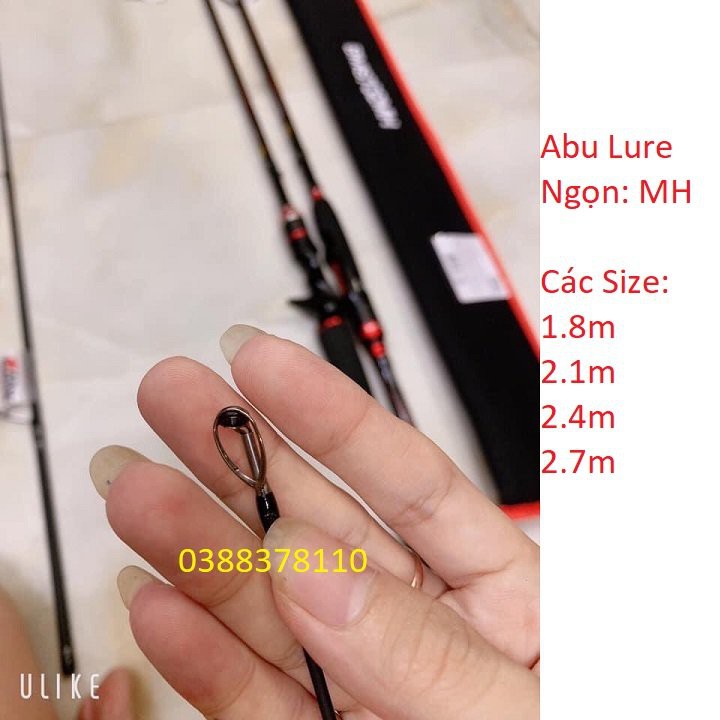 Cần Lure 2 Khúc Abu Black Max Ngọn MH, Câu Lure Mồi Giả, Câu Lóc