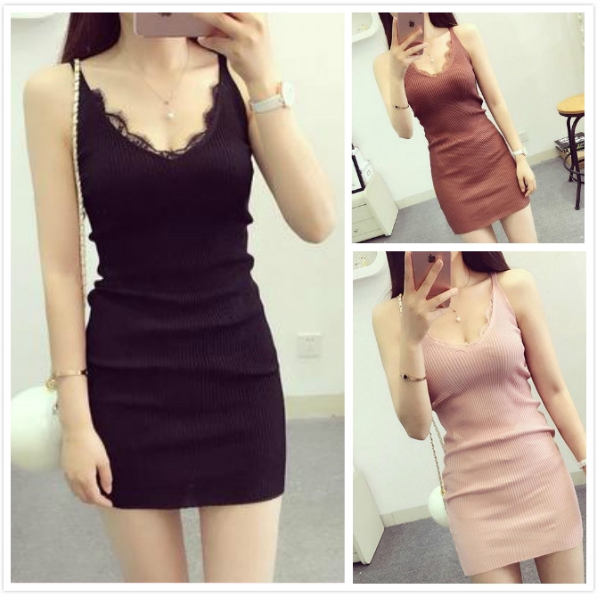 [Mã FAXANH55 giảm 10K đơn 50K] Đầm Ren Hai Dây Cổ Chữ V | BigBuy360 - bigbuy360.vn