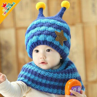 Mũ len kèm khăn ốc sên cho bé