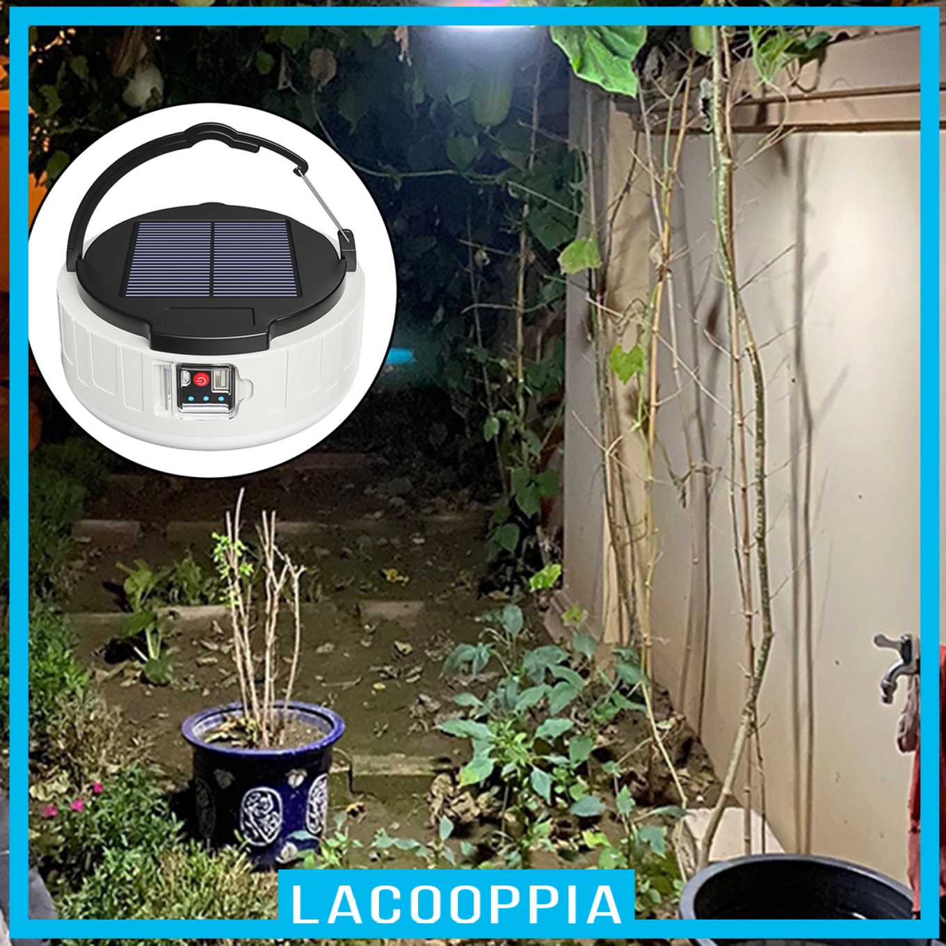 [LACOOPPIA]Camping Lantern Solar/USB Light Bulb Tent Lamp 400 lumen Lights