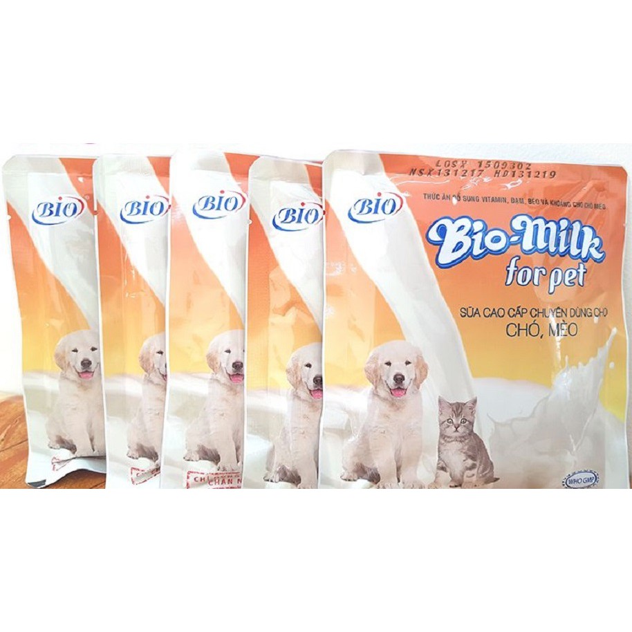 Hộp 15 gói sữa cho chó mèo BIO MILK - 15 gói x 100g - Jpet Shop